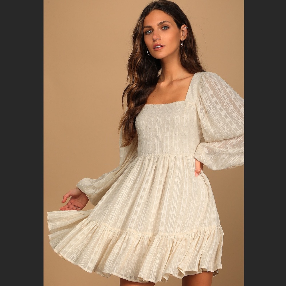 Lulu's Cream Mini Dress NWT